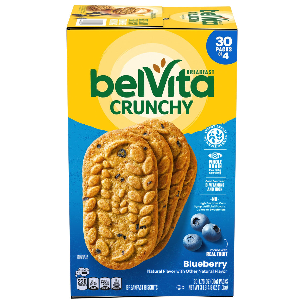 미국직구 벨비타 Breakfast Biscuits, Blueberry, 1.76 oz, 30 ct
