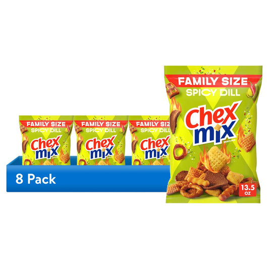 미국직구 383g 8팩 / (8 pack) Chex Mix Spicy Dill Snack Mix, Savory Snack Bag, Family Size 1