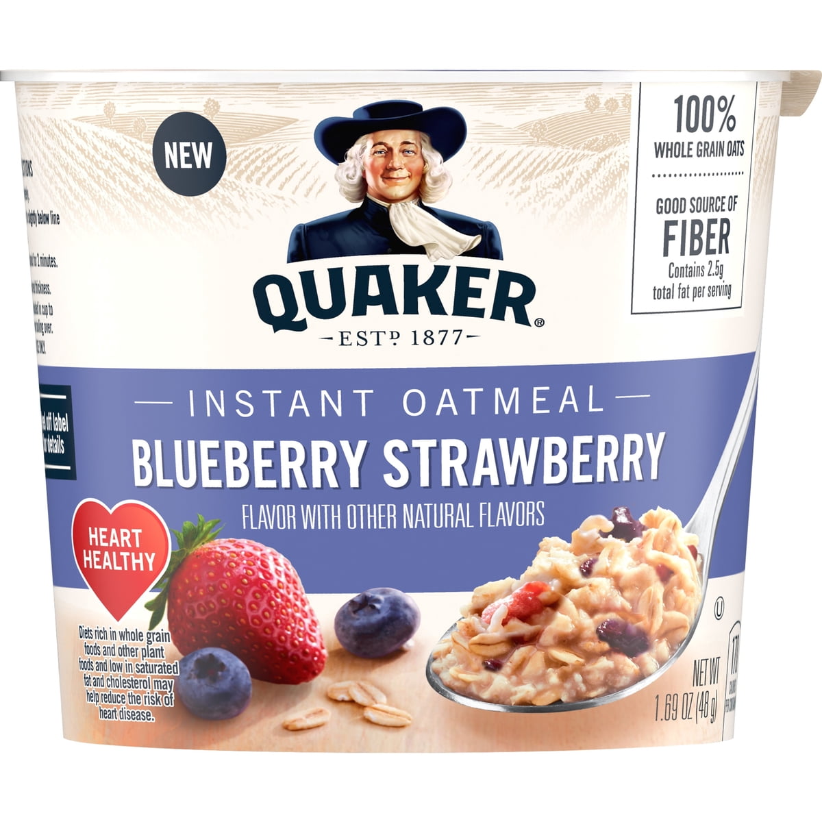 미국직구 Quaker Blueberry & 48g 2팩 / Quaker Blueberry & Strawberry flavored Instant Oatmeal, Q 2