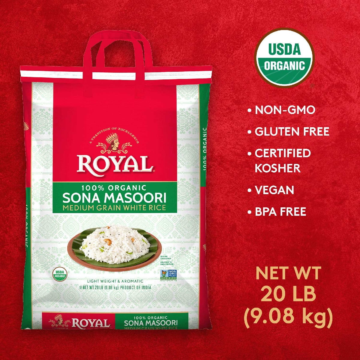 미국직구 Royal Sona Masoori / Royal Sona Masoori Organic Rice, 20 lbs. 6