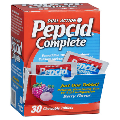 미국직구 펩시드 제산제 Pepcid Complete Dual Action Acid Reducer and Antacid, Chewable Tablet, Berry, Dispenser Pack, 30-count