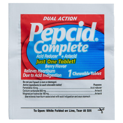 미국직구 펩시드 제산제 Pepcid Complete Dual Action Acid Reducer and Antacid, Chewable Tablet, Berry, Dispenser Pack, 30-count