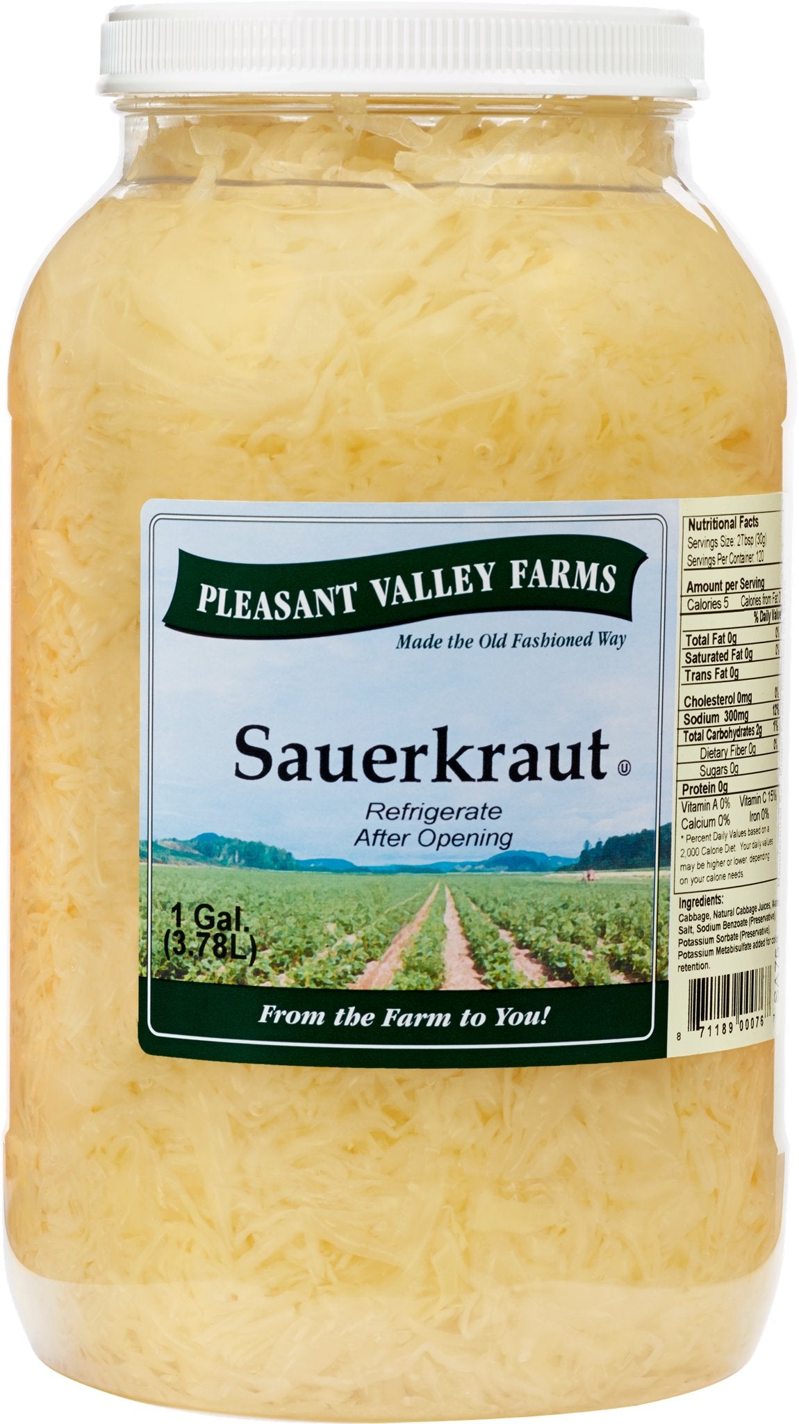 미국직구 Pleasant Valley Farms Sauerkraut, 128 fl oz