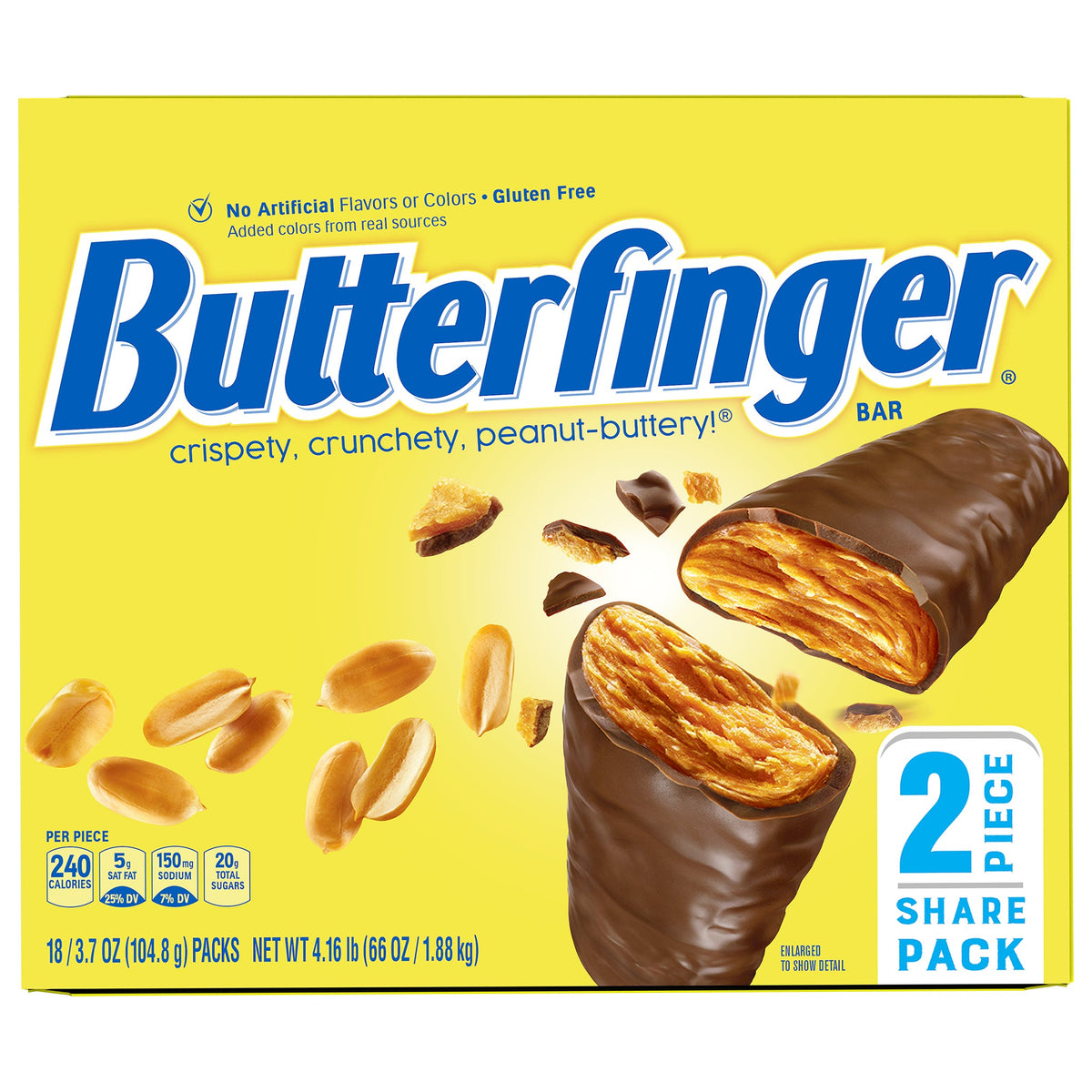 미국직구 Butterfinger, King Size Share Pack, 3.7 oz, 18 ct