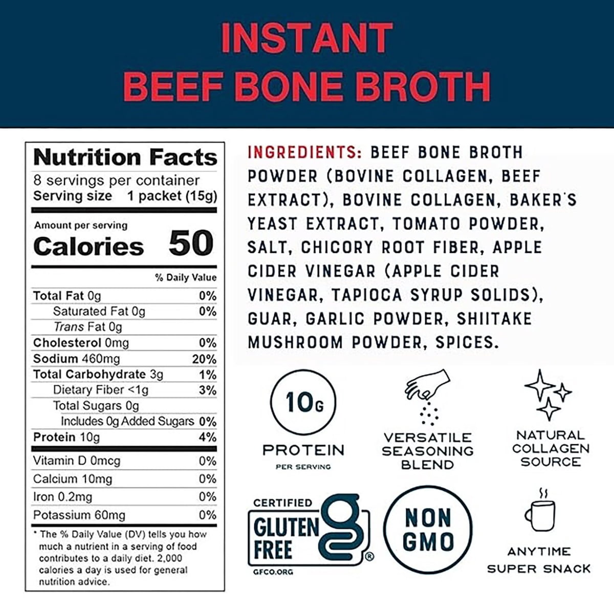 미국직구 Bare Bones Instant 120g 8팩 / Bare Bones Instant Beef Bouillon Bone Broth Sticks, 120g 2