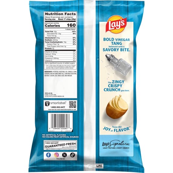 미국직구 Pack of 3팩 / Pack of 3 Lay's Potato Chips Salt & Vinegar Snack Chips, 7.75 Ounce Ba 2