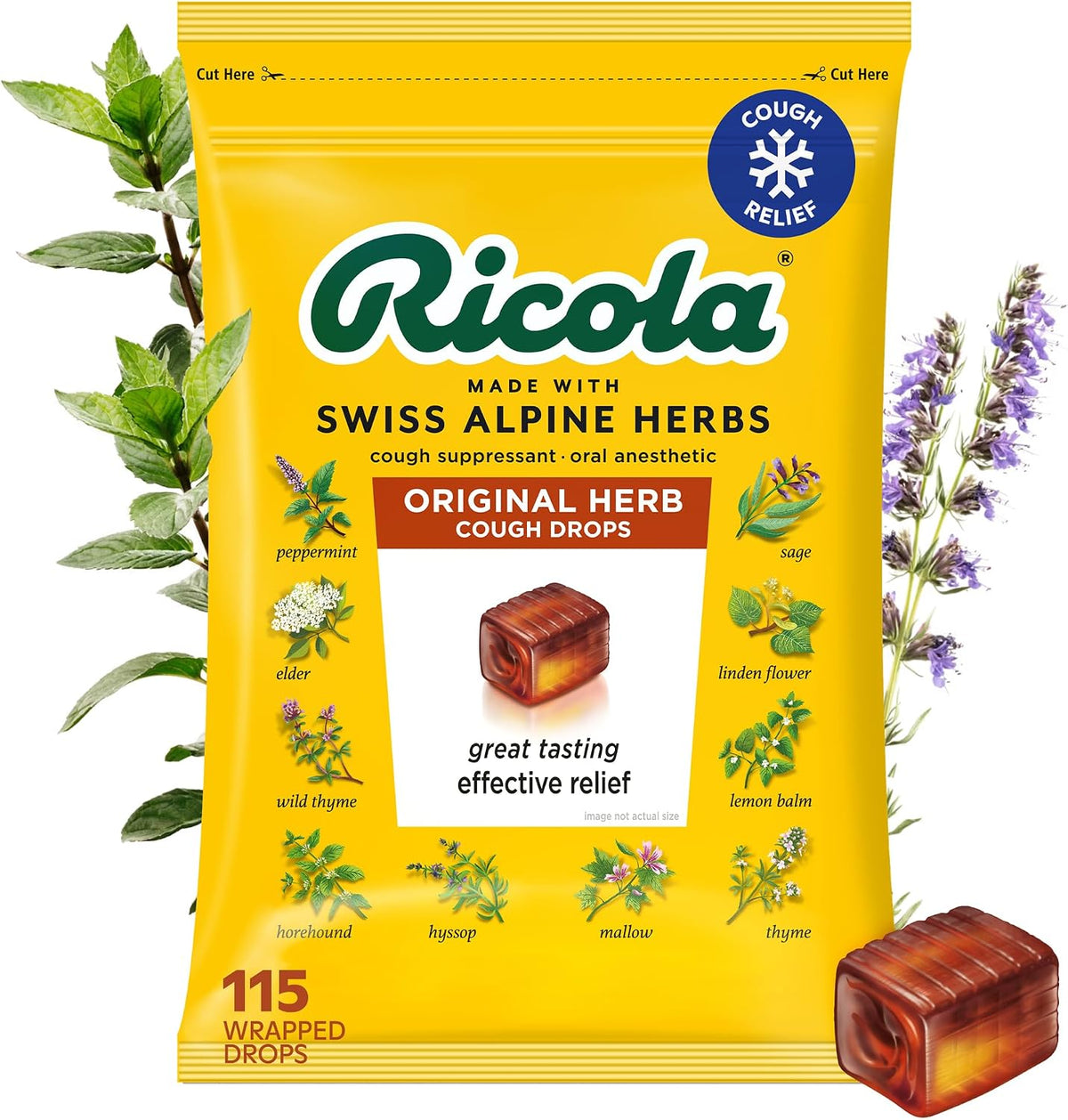 미국직구 리콜라 오리지널 허브 드롭스 115개입 Ricola Original Herb Cough Drops, 115 Count