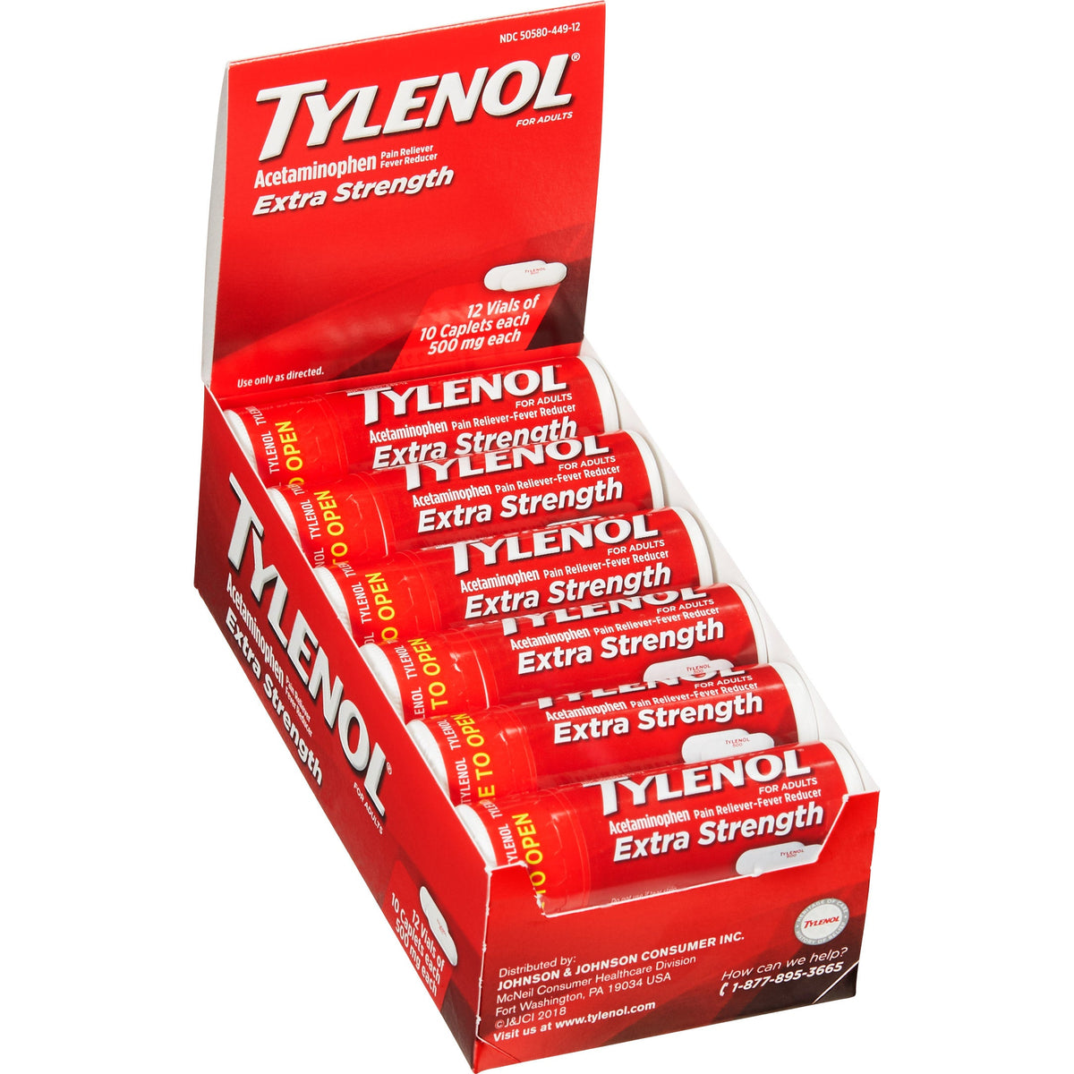미국직구 타이레놀 생활건강 Tylenol Extra Strength Acetaminophen 500 mg Vials, 120 Caplets