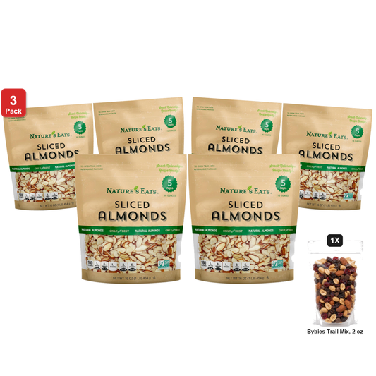 미국직구 3 Pack Nature's 견과 454g 3팩 / 3 Pack | Nature's Eats Sliced Almonds, 2 Bags x 454g Each, with By 1