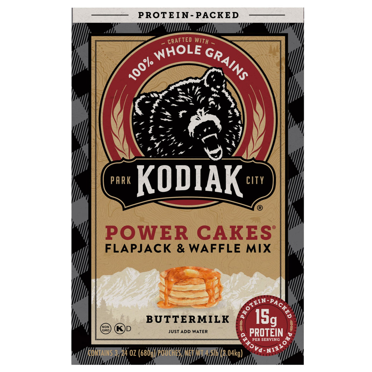 미국직구 Kodiak Cakes Power Cakes Flapjack and Waffle Mix, 4.5 lbs
