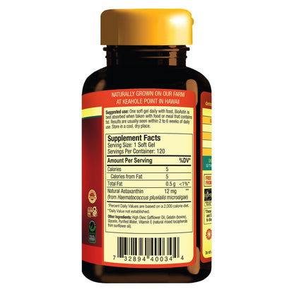 미국직구 영양제 BioAstin Hawaiian Astaxanthin 12 mg, 120 Softgels