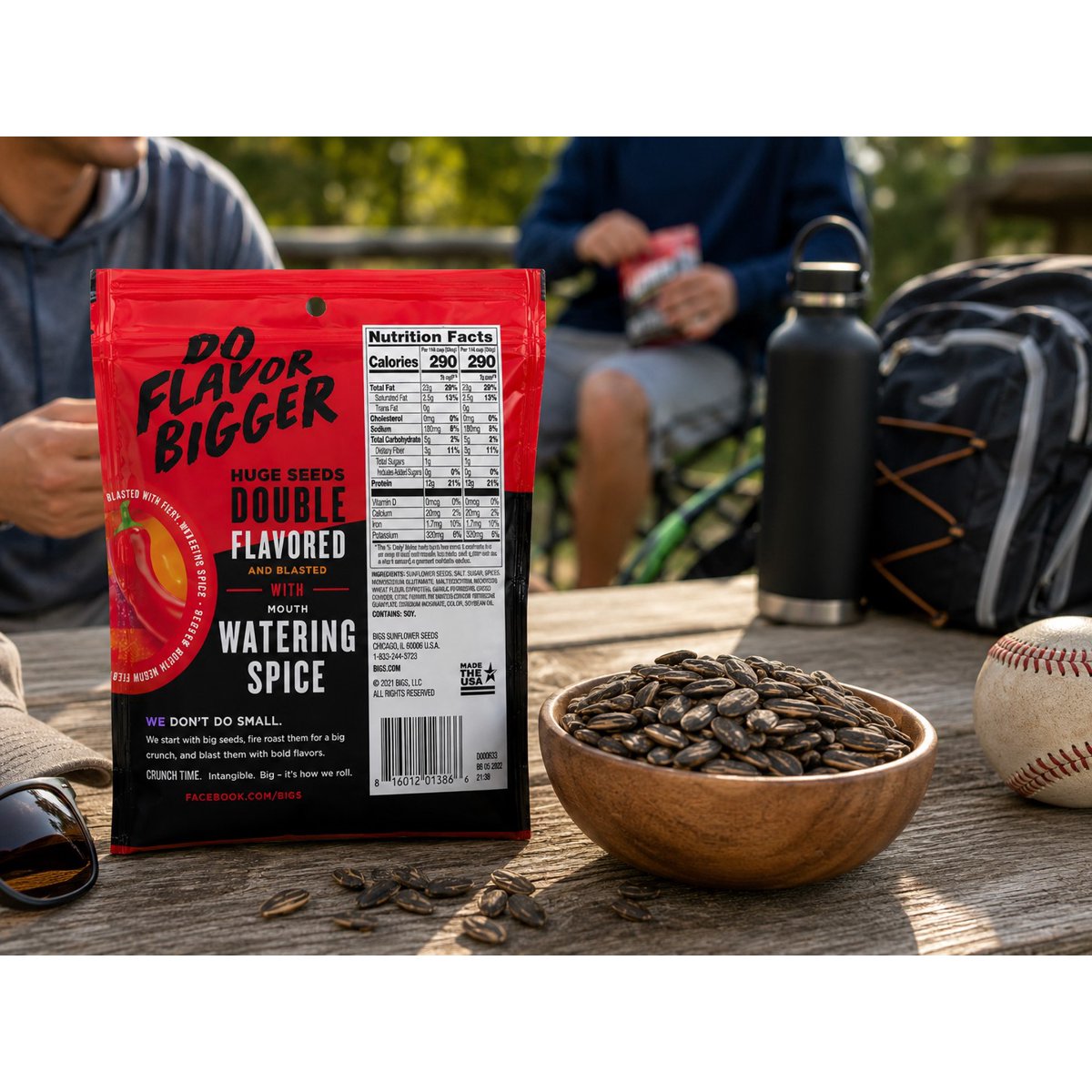 미국직구 BIGS Fire Flavored 103g 3팩 / BIGS Fire Flavored Sunflower Seeds, Spicy Roasted Snack, 5