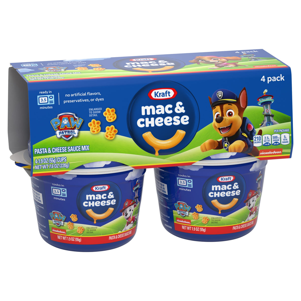미국직구 (6 pack) Kraft Nickelodeon Paw Patrol Mac and Cheese, 4 Cups, for Easy Dinner or Dinner Sides, Original Flavor, No Artificial Flavors, Preservatives o