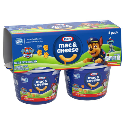 미국직구 (6 pack) Kraft Nickelodeon Paw Patrol Mac and Cheese, 4 Cups, for Easy Dinner or Dinner Sides, Original Flavor, No Artificial Flavors, Preservatives o