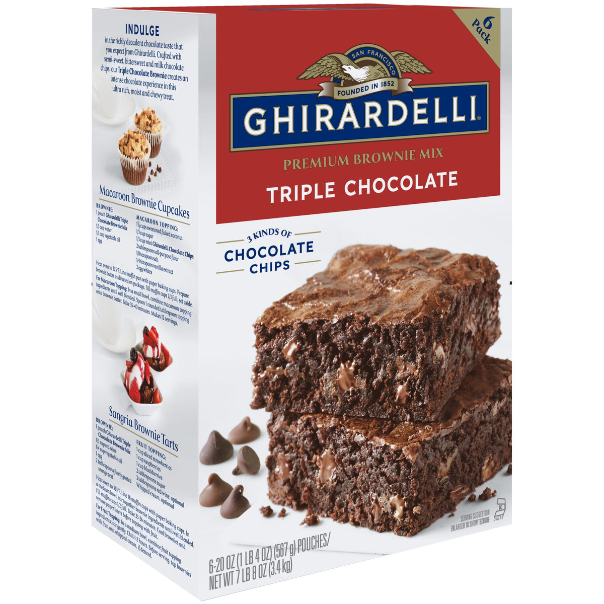 미국직구 기라델리 Triple Chocolate Premium Brownie Mix, 7.5 lbs