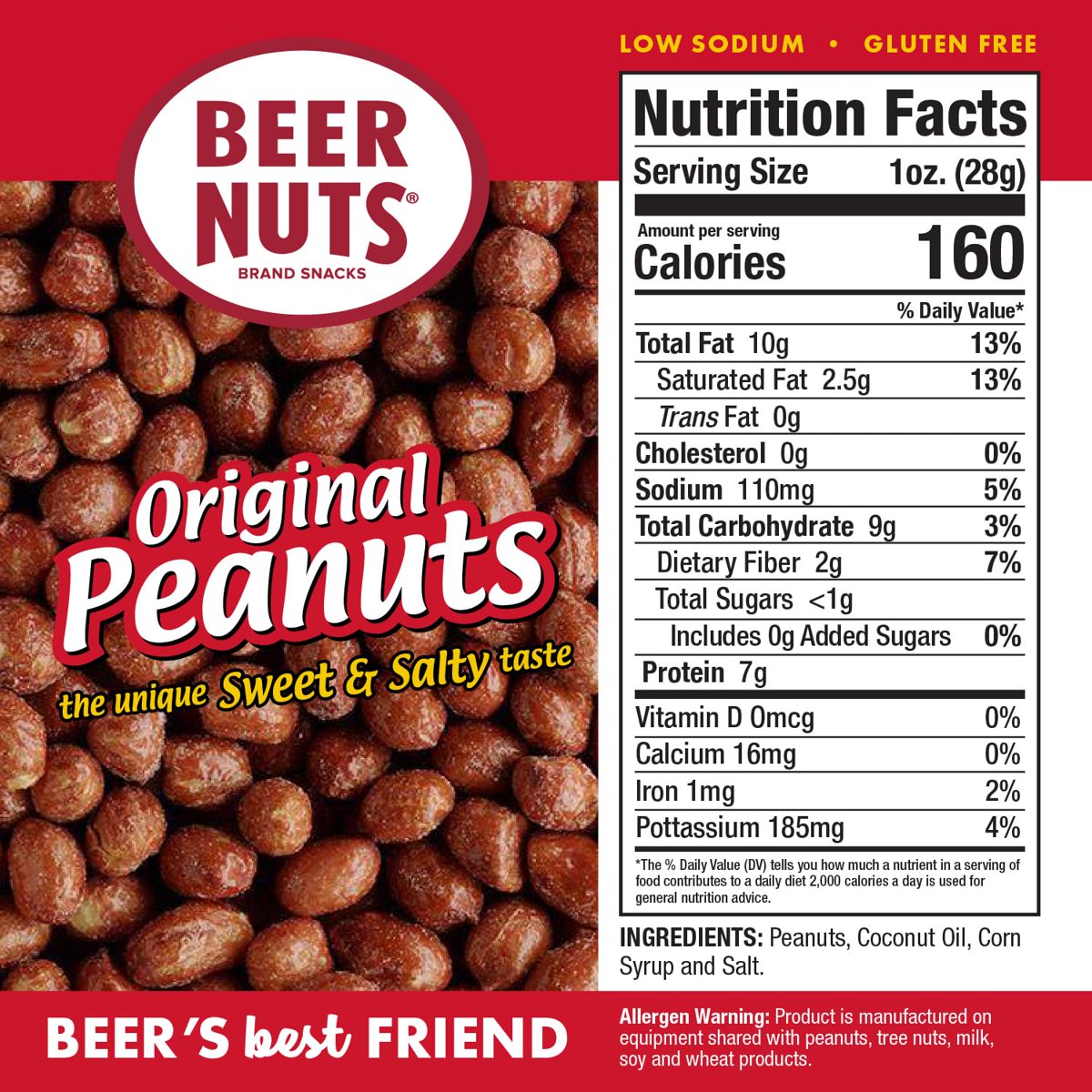 미국직구 Beer 견과 539g / Beer Nuts Original Sweet and Salty Peanuts, 1 Jar, 539g, with Bybies T 2