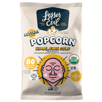 미국직구 LesserEvil Organic Popcorn, Variety Pack, 0.65 oz, 28 ct