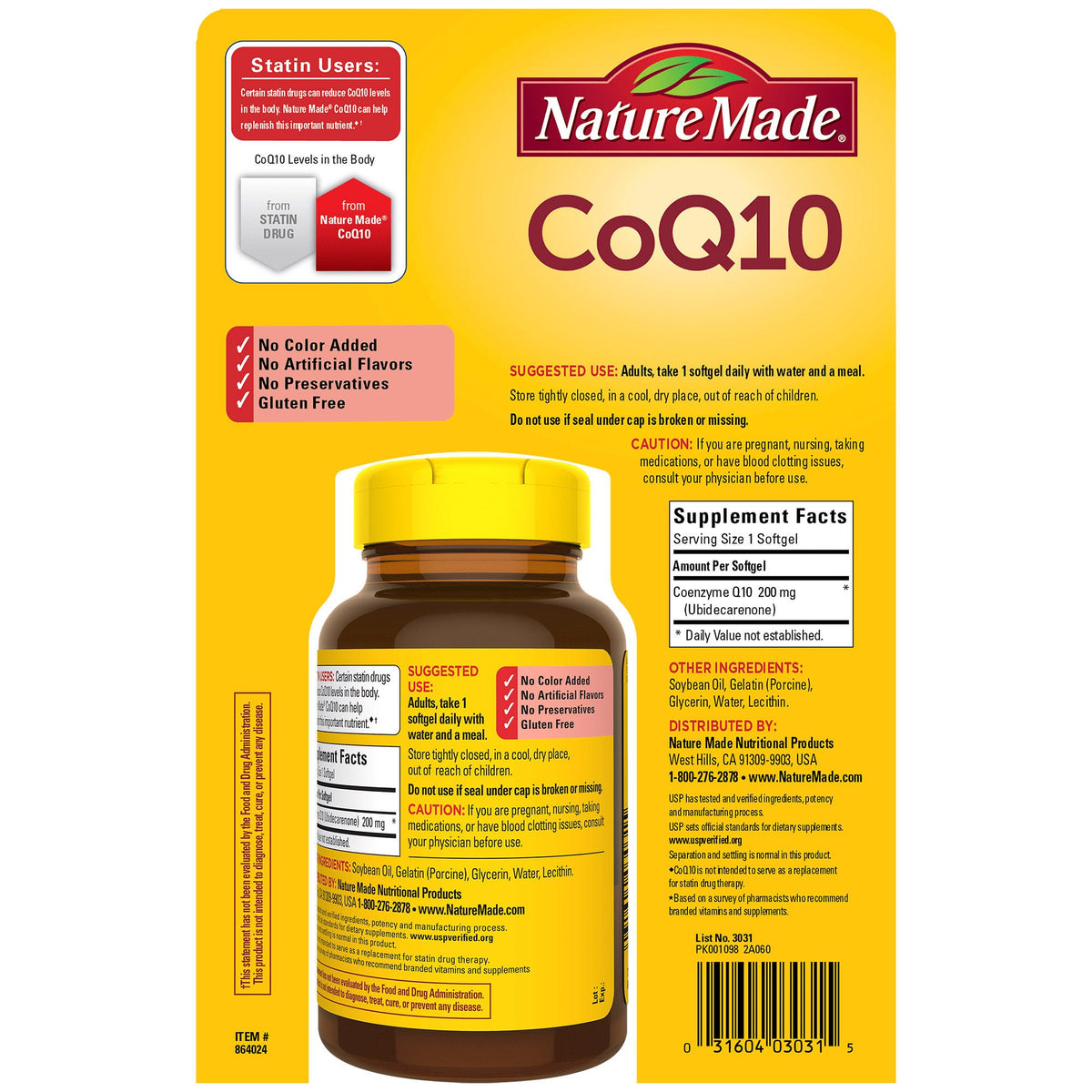 미국직구 네이처메이드 코큐텐 Nature Made CoQ10 200 mg., 140 Softgels