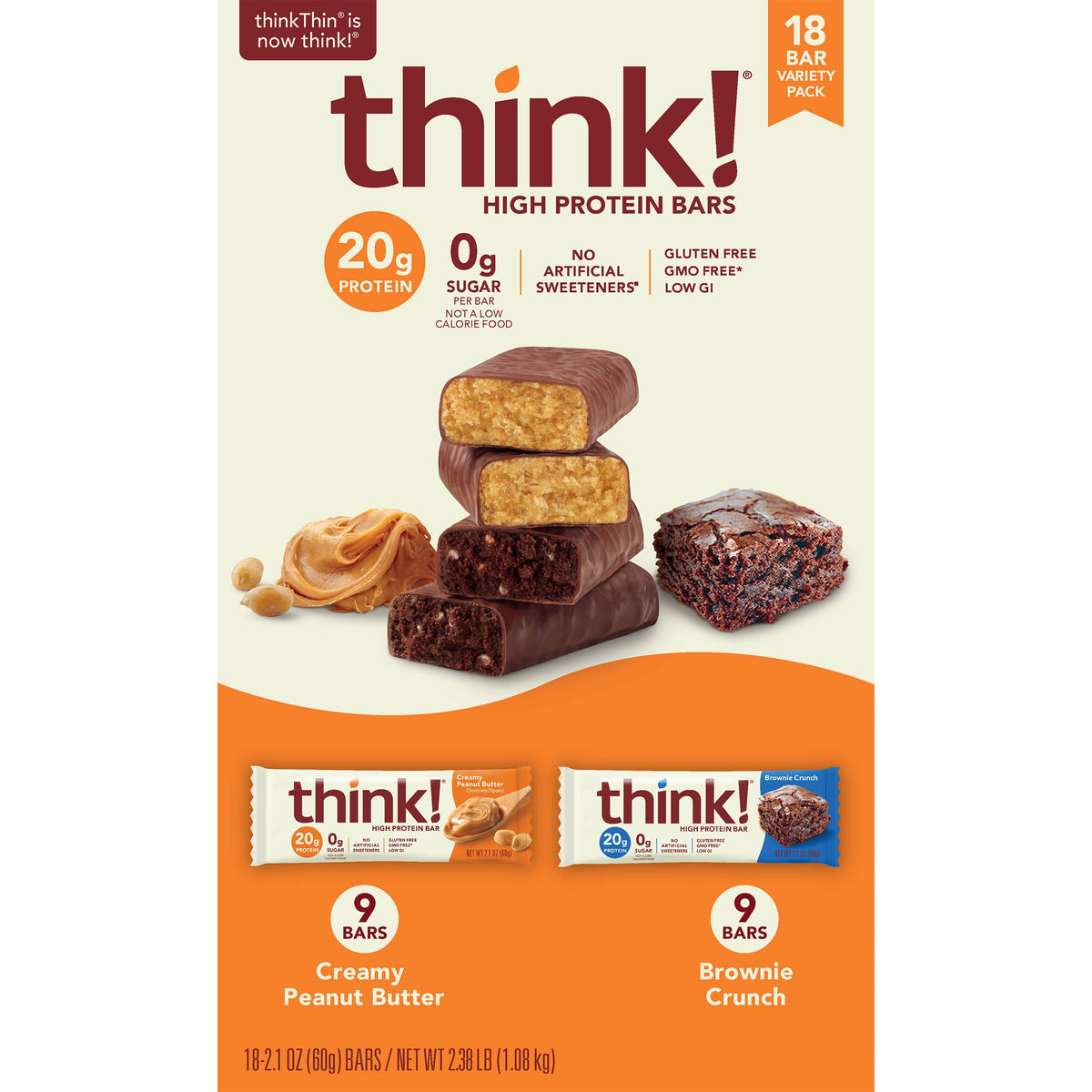 미국직구 씽크 프로틴 60g / Think Thin High Protein Bar, Variety Pack, 60g, 18-count 1