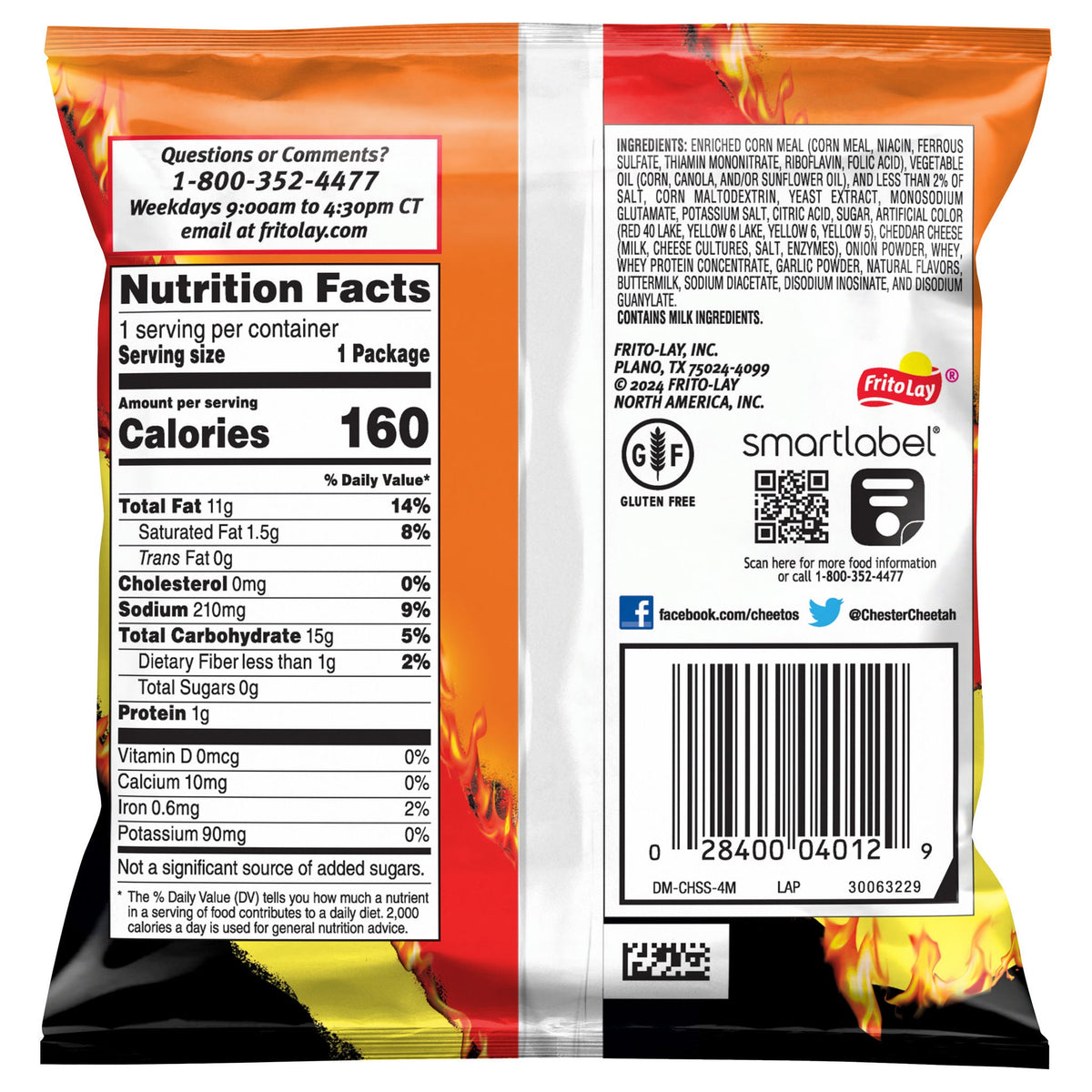 미국직구 치토스 Frito-Lay  Crunchy, Flamin' Hot, 1 oz, 50 ct