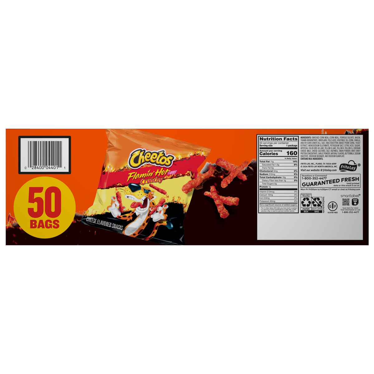 미국직구 치토스 Frito-Lay  Crunchy, Flamin' Hot, 1 oz, 50 ct