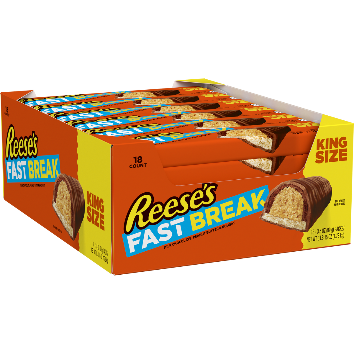미국직구 리세스 Fast Break, King Size, 3.5 oz, 18 ct