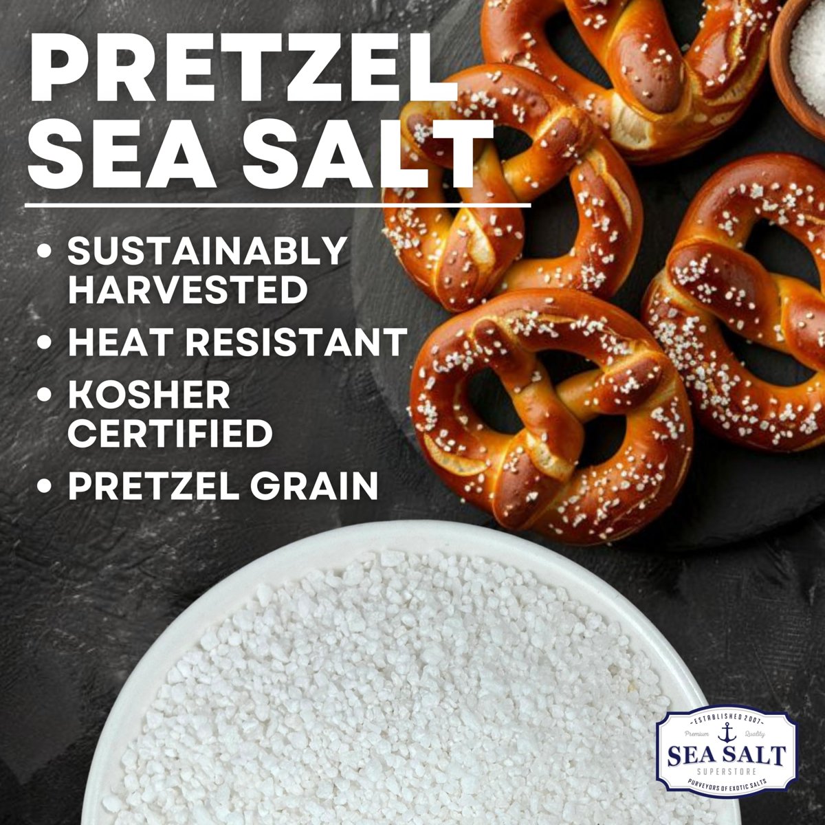 미국직구 Pretzel Coarse Sea / Pretzel Coarse Sea Salt for Soft Pretzels, Heat Resistant Bagel  2