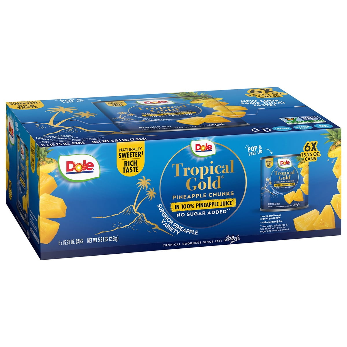 미국직구 Dole Tropical Gold 432g / Dole Tropical Gold Pineapple Chunks, 432g, 6 pk. 5