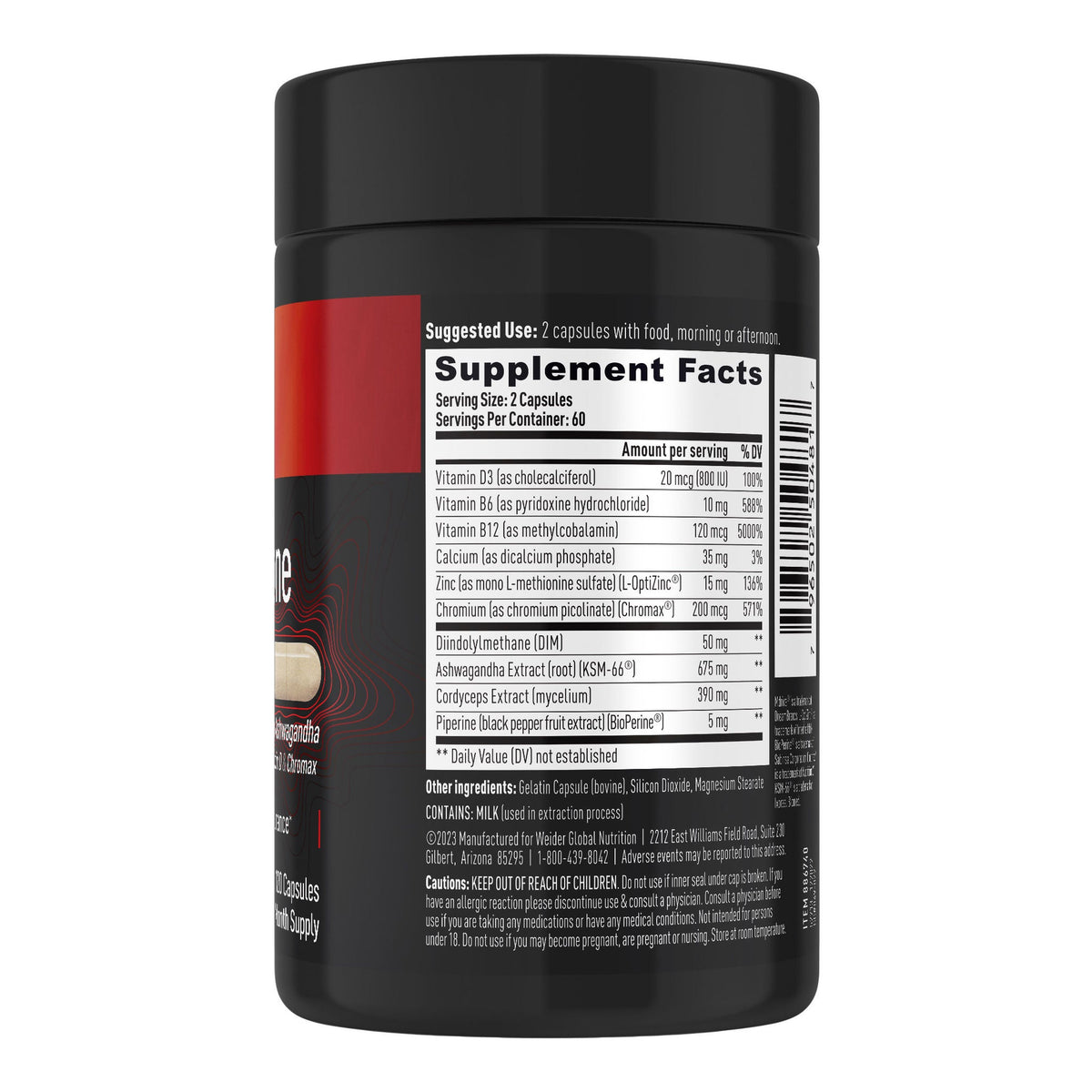 미국직구 영양제 Weider Prime Testosterone Support, 120 Capsules