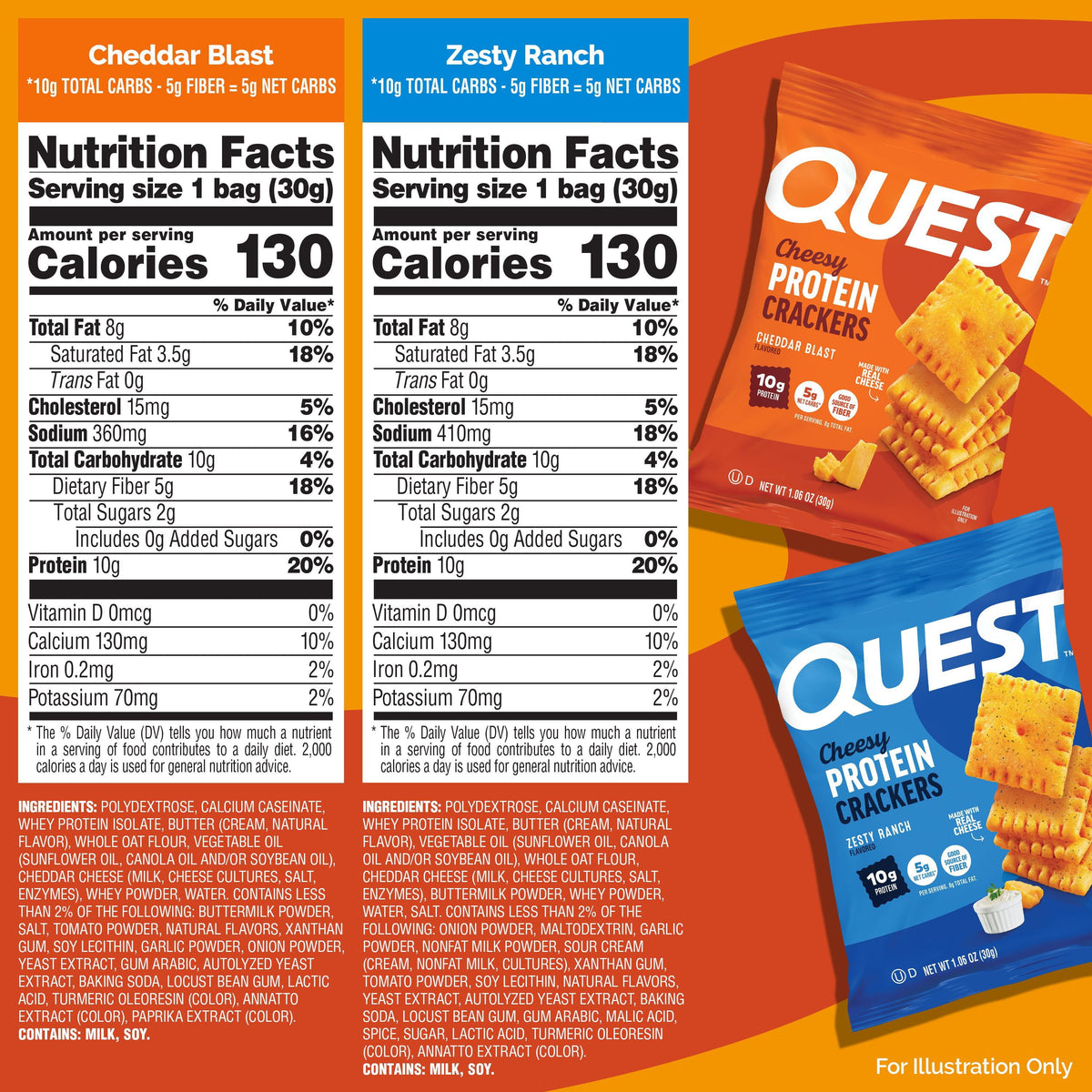 미국직구 Quest Cheesy 과자 10g 14팩 / Quest Cheesy 10g Protein Crackers Variety Pack, 14 ct. 6