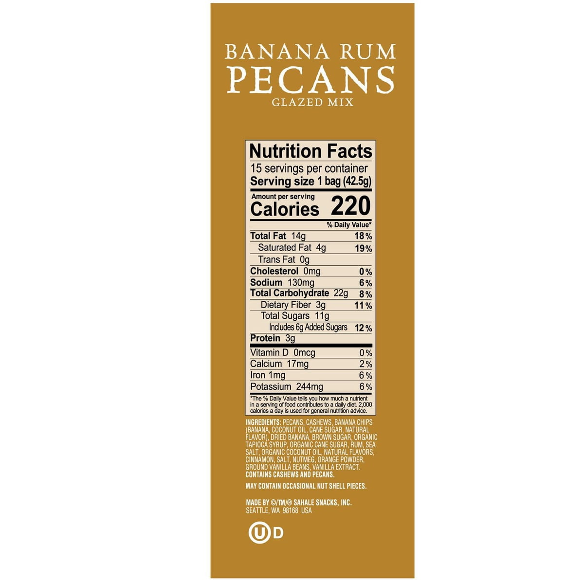 미국직구 Sahale Snacks Banana 견과 43g / Sahale Snacks Banana Rum Pecans Glazed Mix, 43g, 15 pk. 2