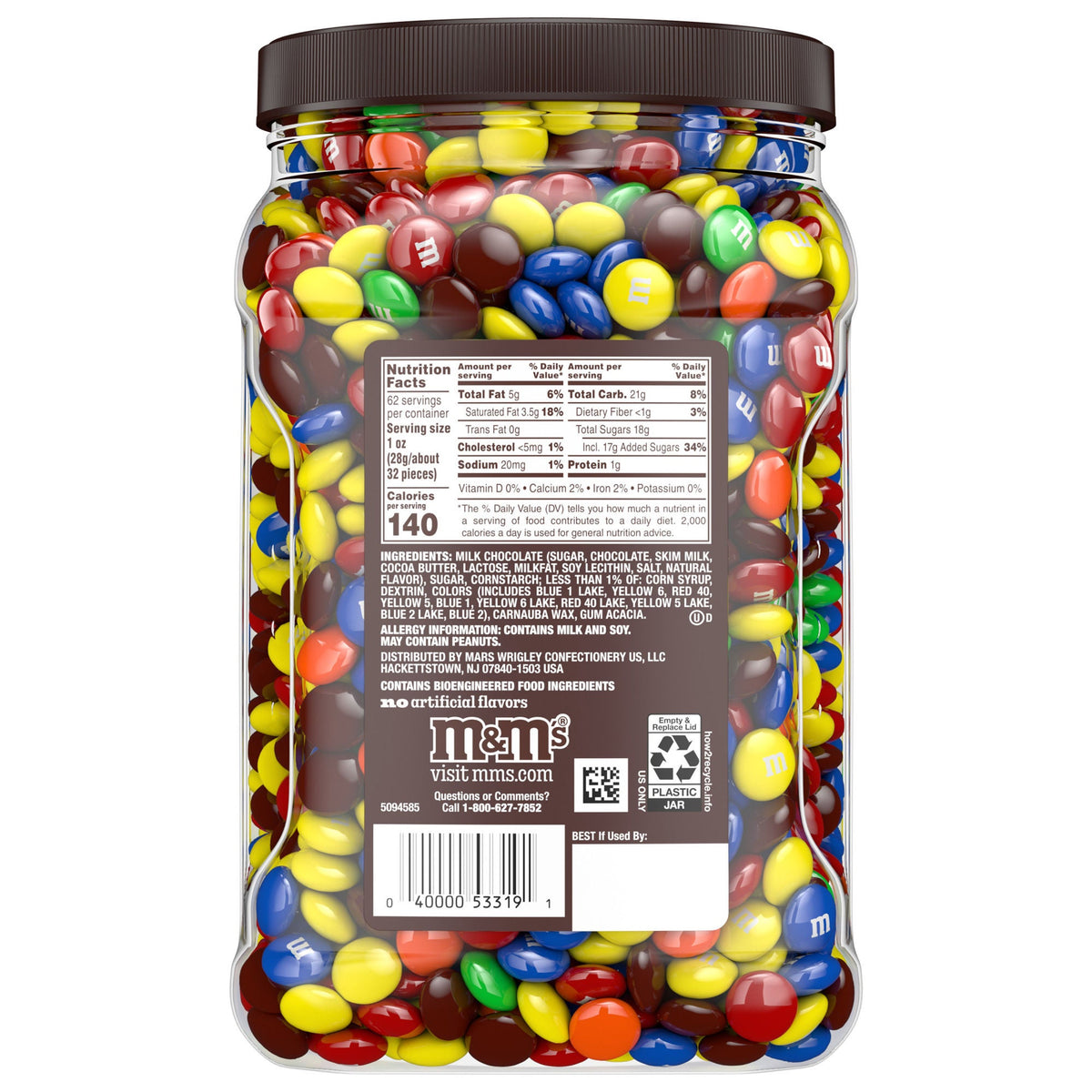 미국직구 엠앤엠즈 'S Chocolate Candy, Milk Chocolate, 62 oz Jar