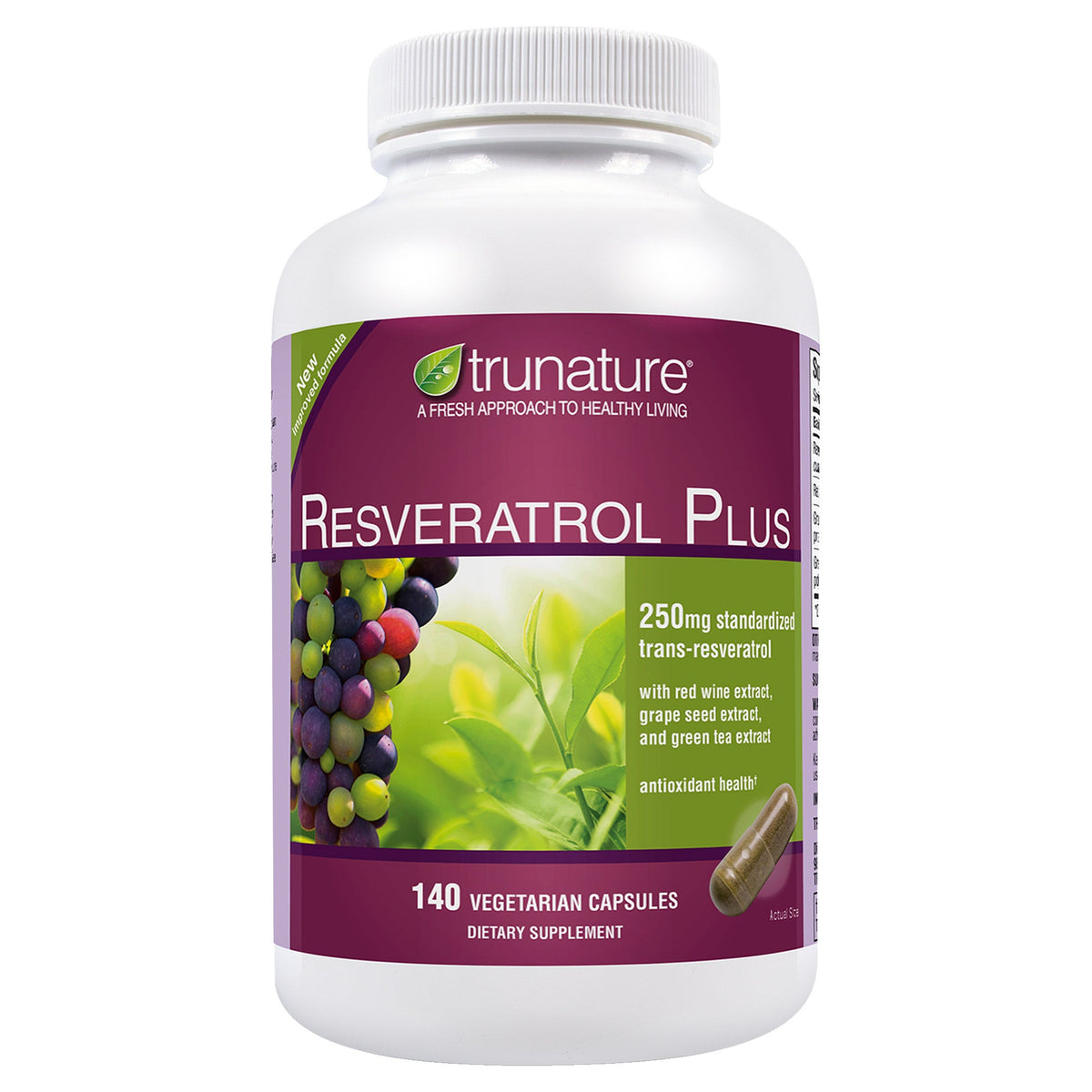 미국직구 트루네이처 영양제 trunature Resveratrol Plus, 140 Vegetarian Capsules