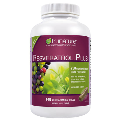 미국직구 트루네이처 영양제 trunature Resveratrol Plus, 140 Vegetarian Capsules