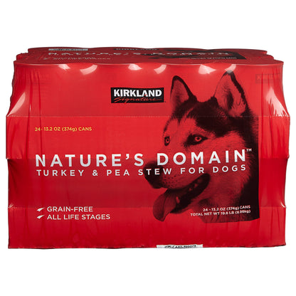 미국직구 커클랜드 강아지 사료 Kirkland Signature Nature's Domain Canned Dog Food, Turkey & Pea Stew, 13.2 oz, 24-count