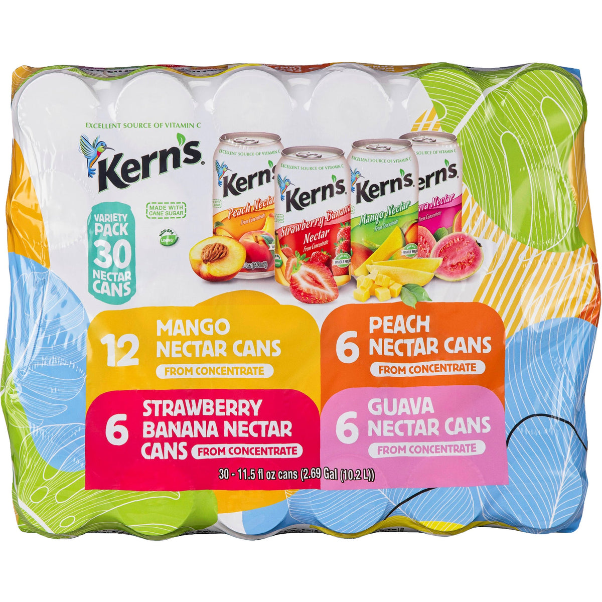 미국직구 Kern's Nectar, Variety Pack, 11.5 fl oz, 30 ct