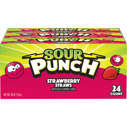 미국직구 Sour Punch Straws, Strawberry, 2 oz, 24 ct