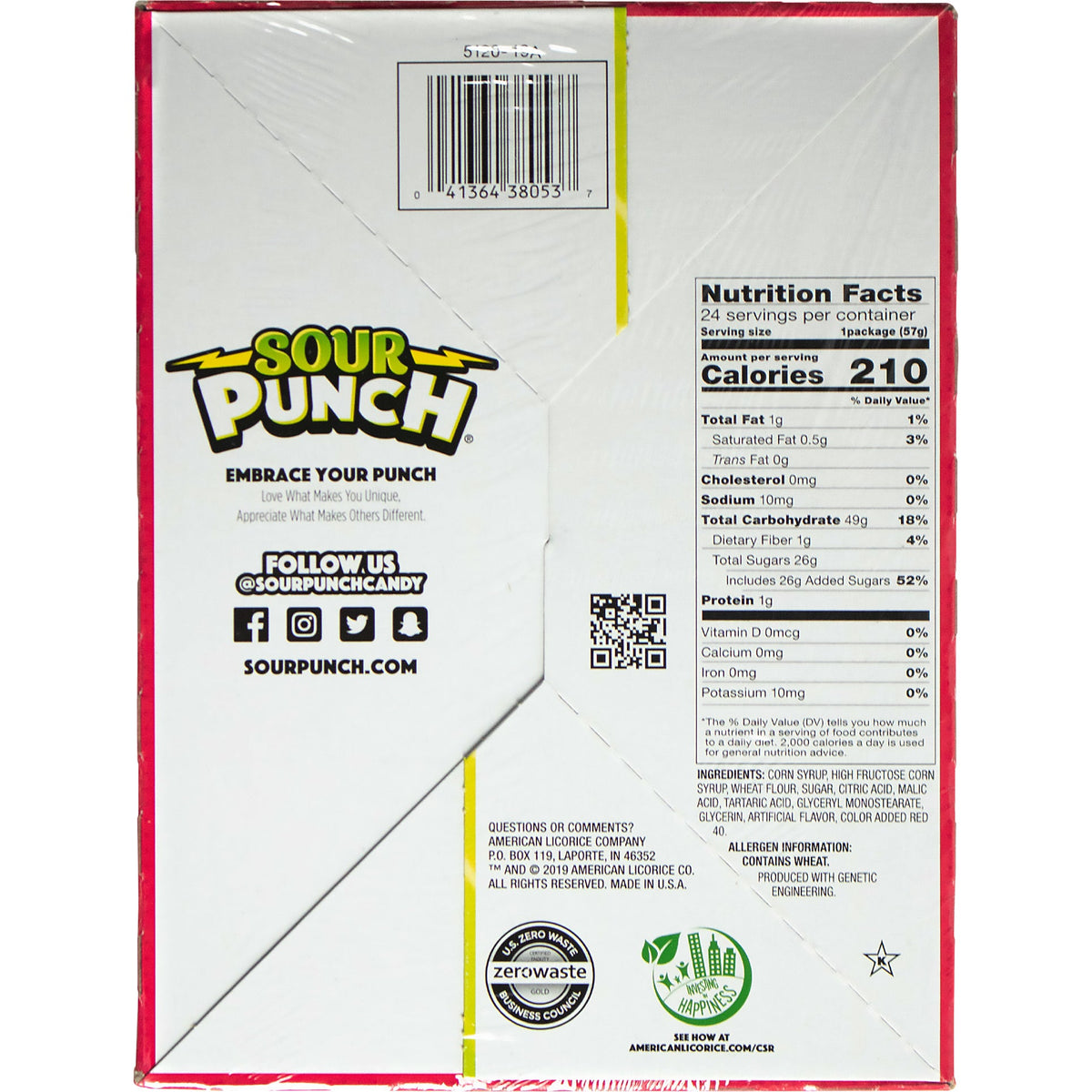 미국직구 Sour Punch Straws, Strawberry, 2 oz, 24 ct