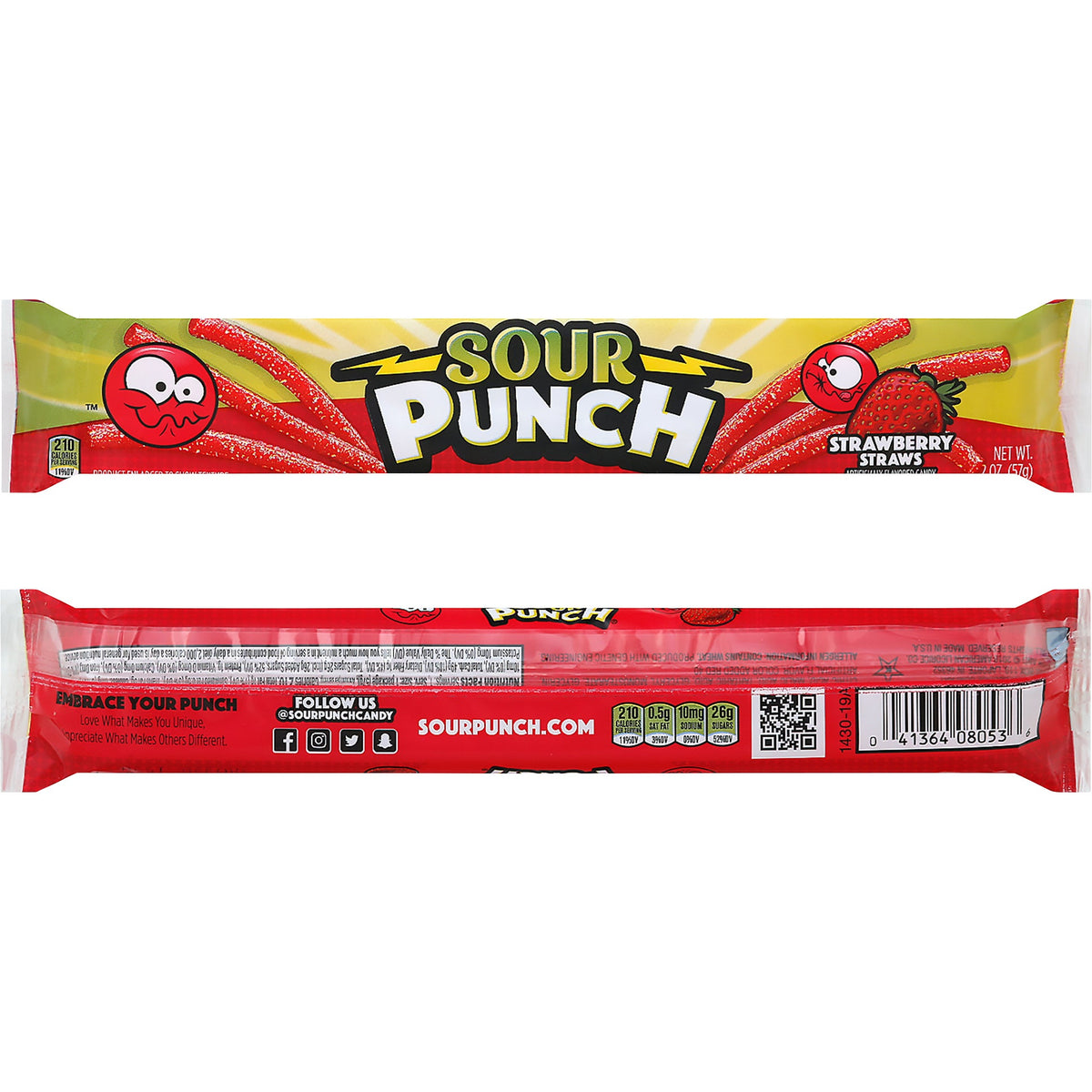 미국직구 Sour Punch Straws, Strawberry, 2 oz, 24 ct