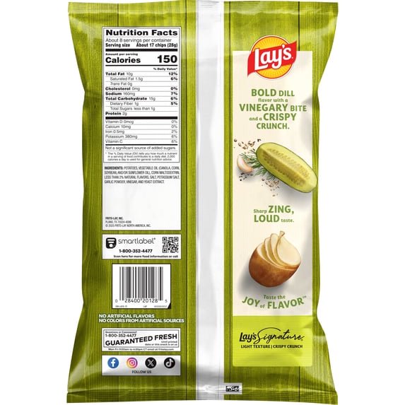 미국직구 Pack of 220g 3팩 / Pack of 3 Lay's Dill Pickle Potato Snack Chips, 220g Bag- With Bowl 4