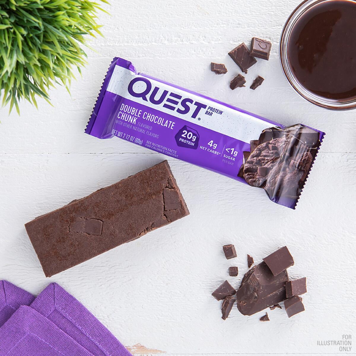 미국직구 퀘스트 Protein Bar, Double Chocolate Chunk, High Protein, Gluten-Free, 12 Count