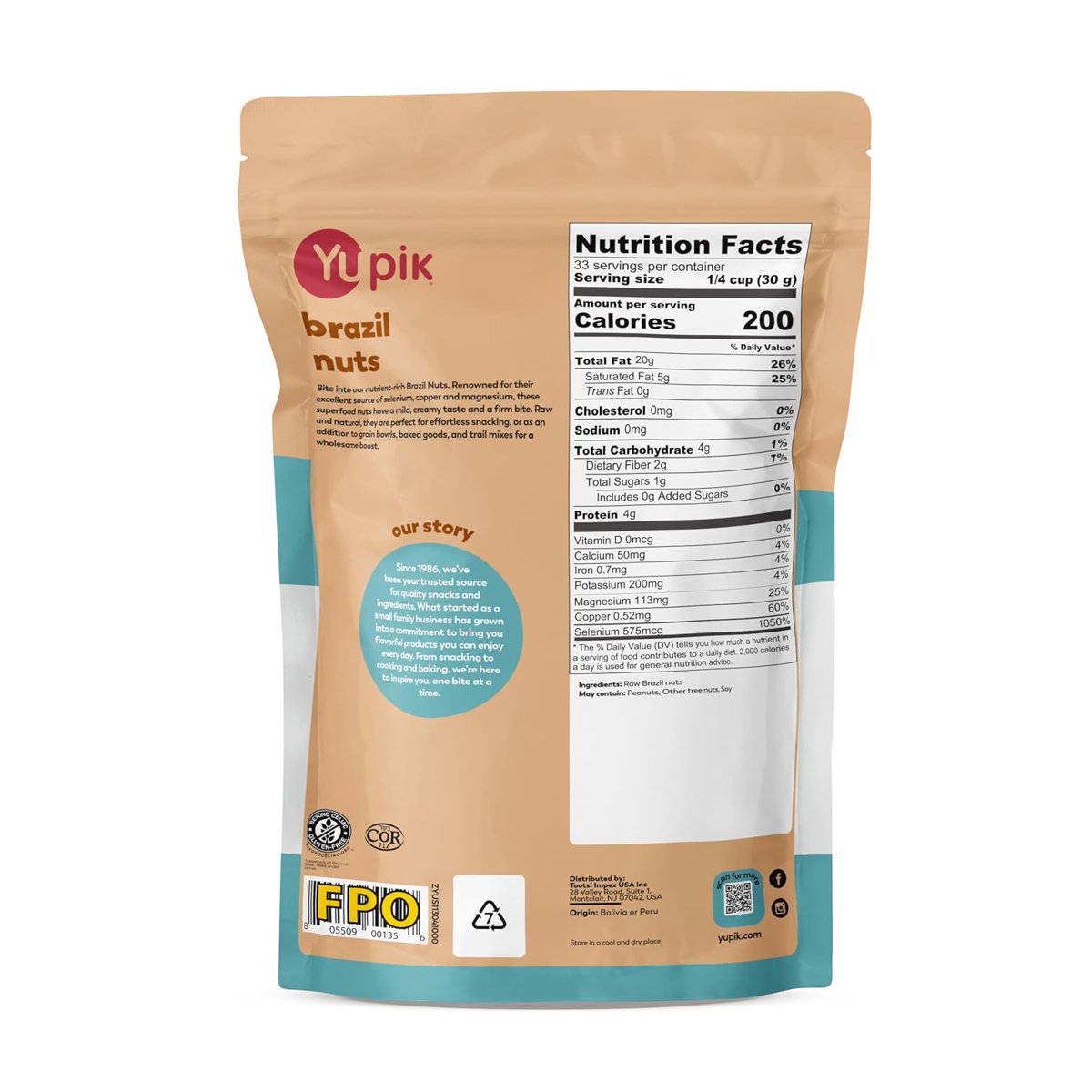 미국직구 Yupik Raw Brazil 견과 57g / Yupik Raw Brazil Nuts, 1 Bag, 2.2 lb, with Bybies Trail Mix 2