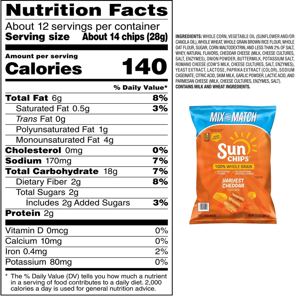 미국직구 SunChips Whole Grain 347g / SunChips Whole Grain Harvest Cheddar Chips, 347g 2