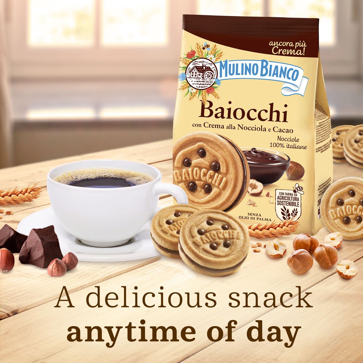 미국직구 3 Pack Mulino 견과 260g 3팩 / 3 Pack | Mulino Bianco:"I Baiocchi" Cookies With Cream Haz 3