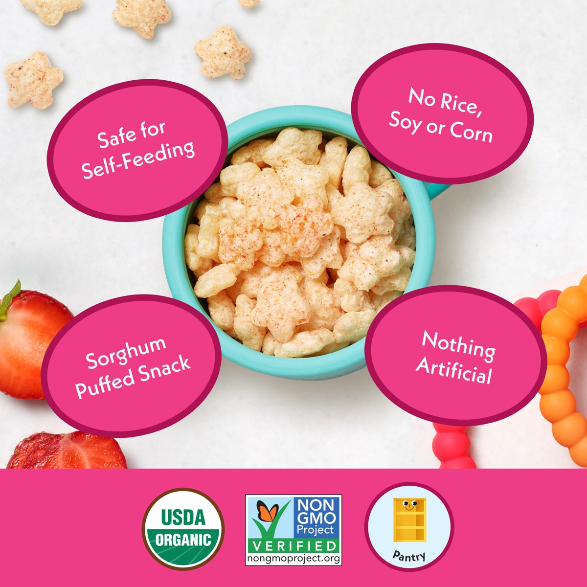미국직구 견과 43g 12팩 / (Pack Of 12) Once Upon A Farm Puffs Strawberry Sweet Potato Coconut 43 2