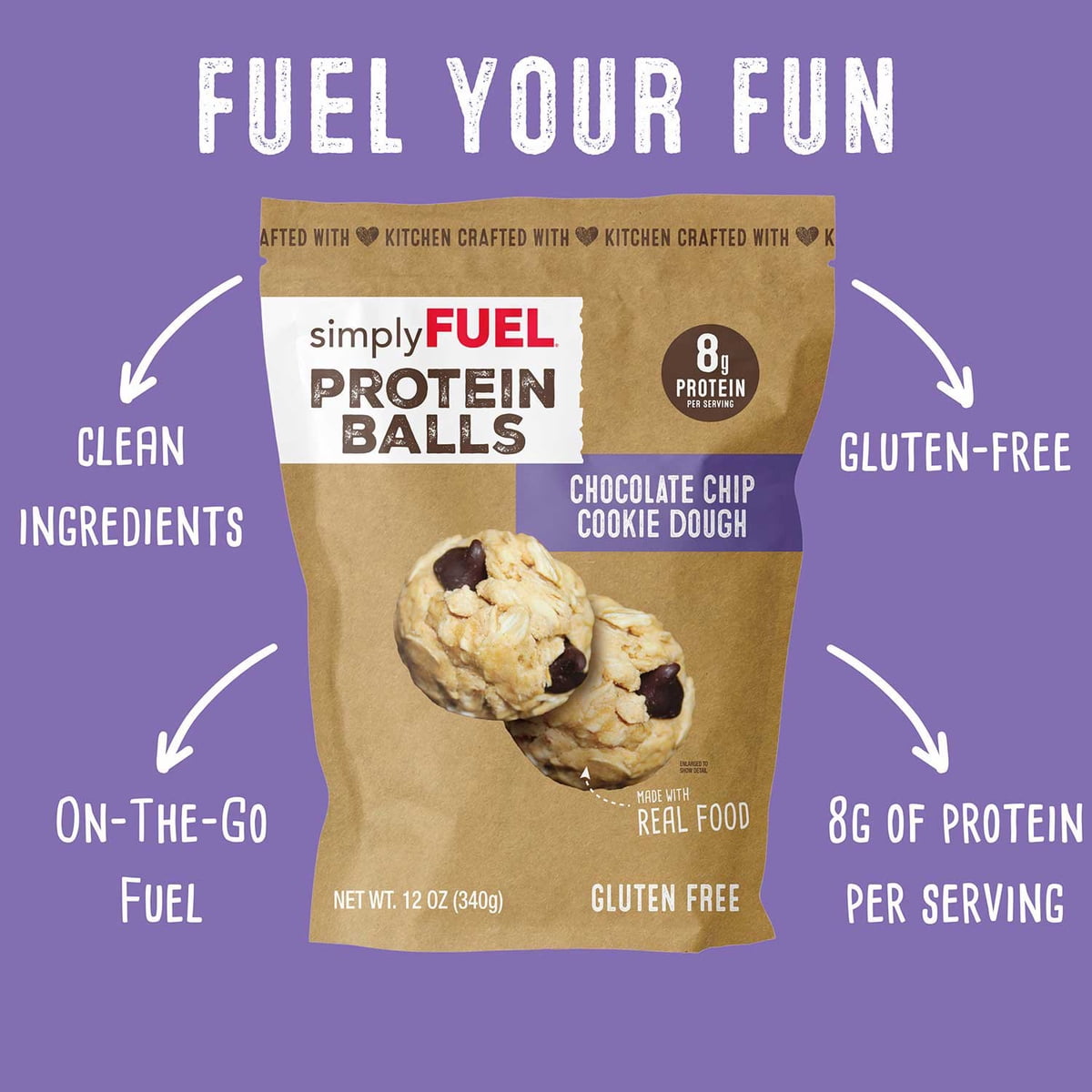 미국직구 simplyFUEL 초콜릿 340g / simplyFUEL Chocolate Chip Cookie Dough Protein Balls, 340g 2