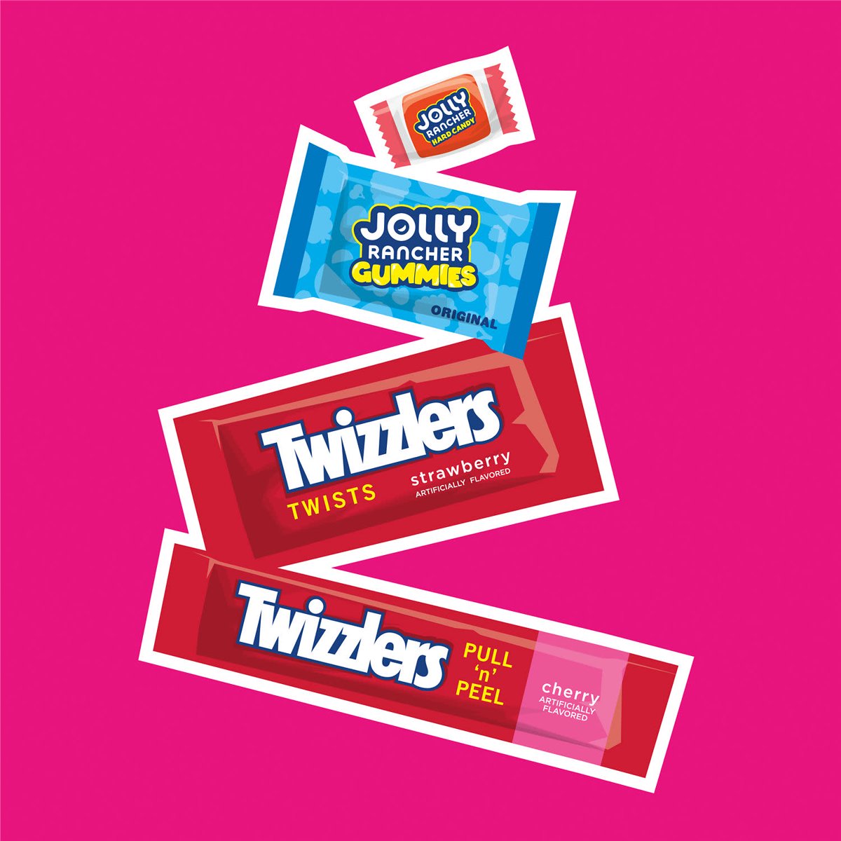 미국직구 JOLLY RANCHER and 캔디 570g / JOLLY RANCHER and TWIZZLERS Assorted Flavored Snack Size, 4