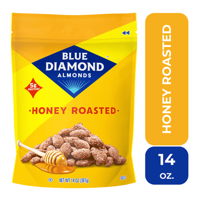 미국직구 블루다이아몬드 Almonds, Classic and Sweet Honey Roasted Flavored Snack Nuts for Snacking, Lunches, Holiday, On-The-Go, Kids and Adults, 14oz Bag