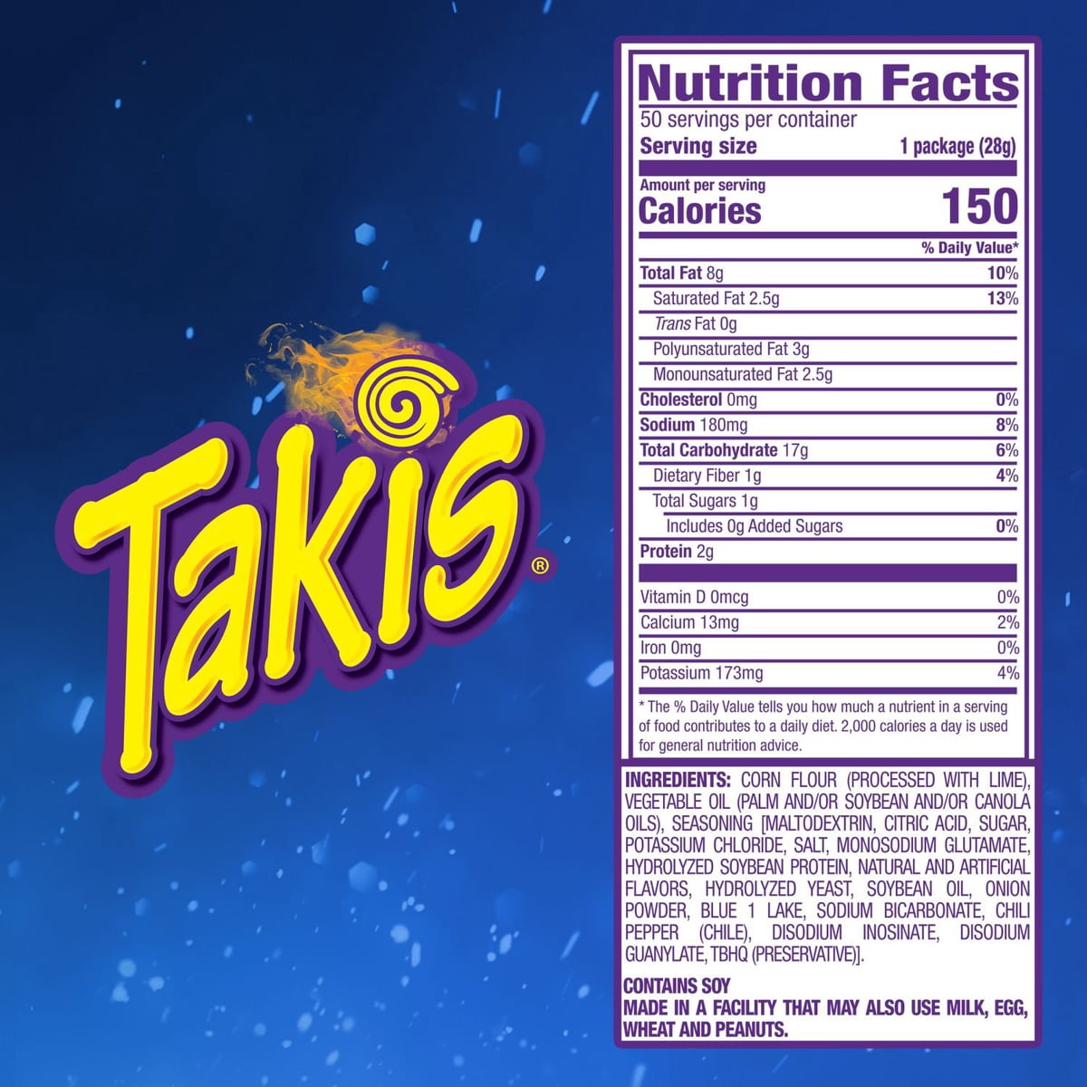 미국직구 Takis Blue Heat 28g / Takis Blue Heat Rolled Tortilla Chips, 28g, 50 pk. 2