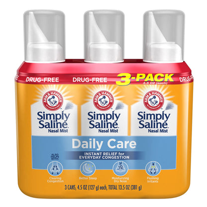 미국직구 렌즈 세정액 Arm & Hammer Simply Saline Nasal Mist, 13.5 Ounces